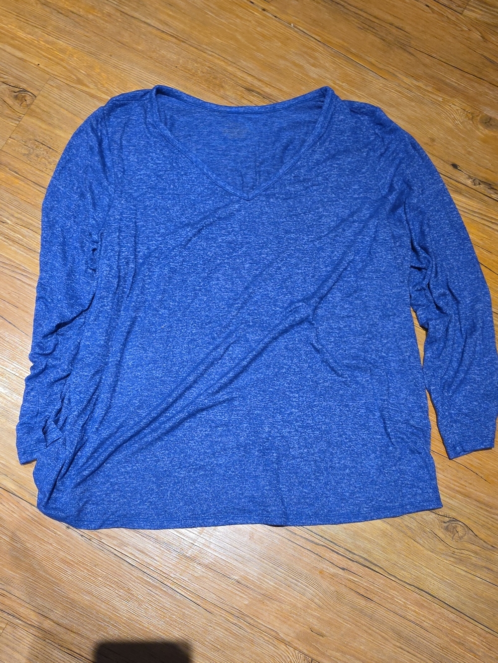 Blue V-Neck Long Sleeve Women's Top